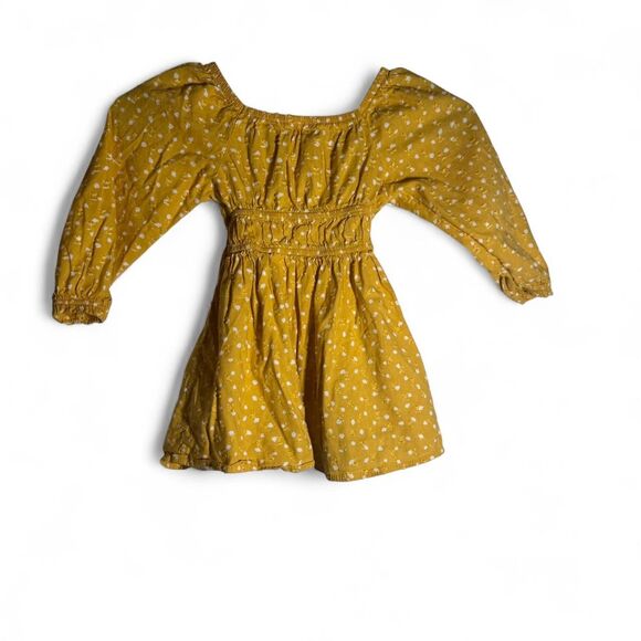 Wonder Nation Toddler Girls Puff Long Sleeve Golden Pond Clip Dot Dress - Picture 4 of 6